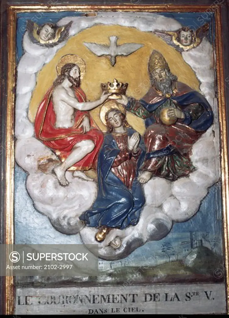 France,  Lanslevillard,  St. Sebastien Chapel,  Coronation of Virgin Mary