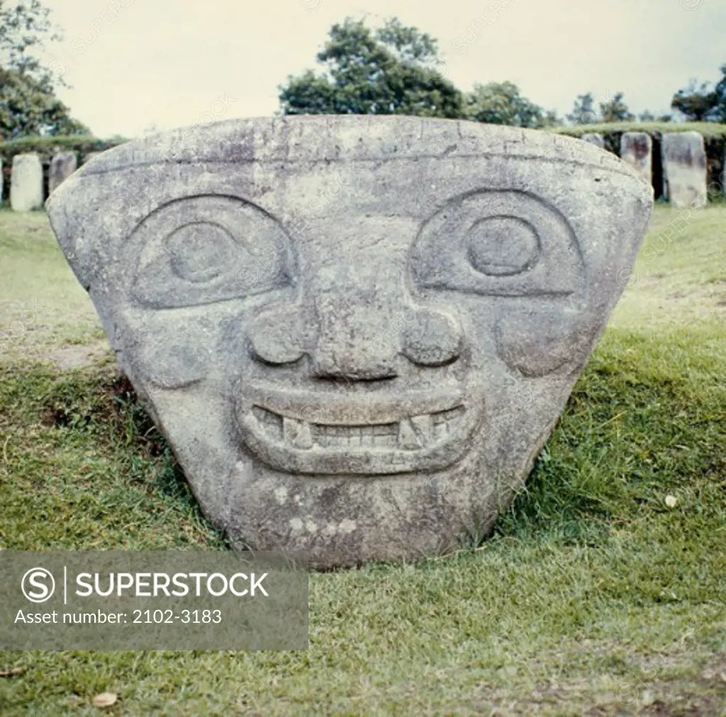 Close-up of a stone sculpture, St. Augustin, Colombia