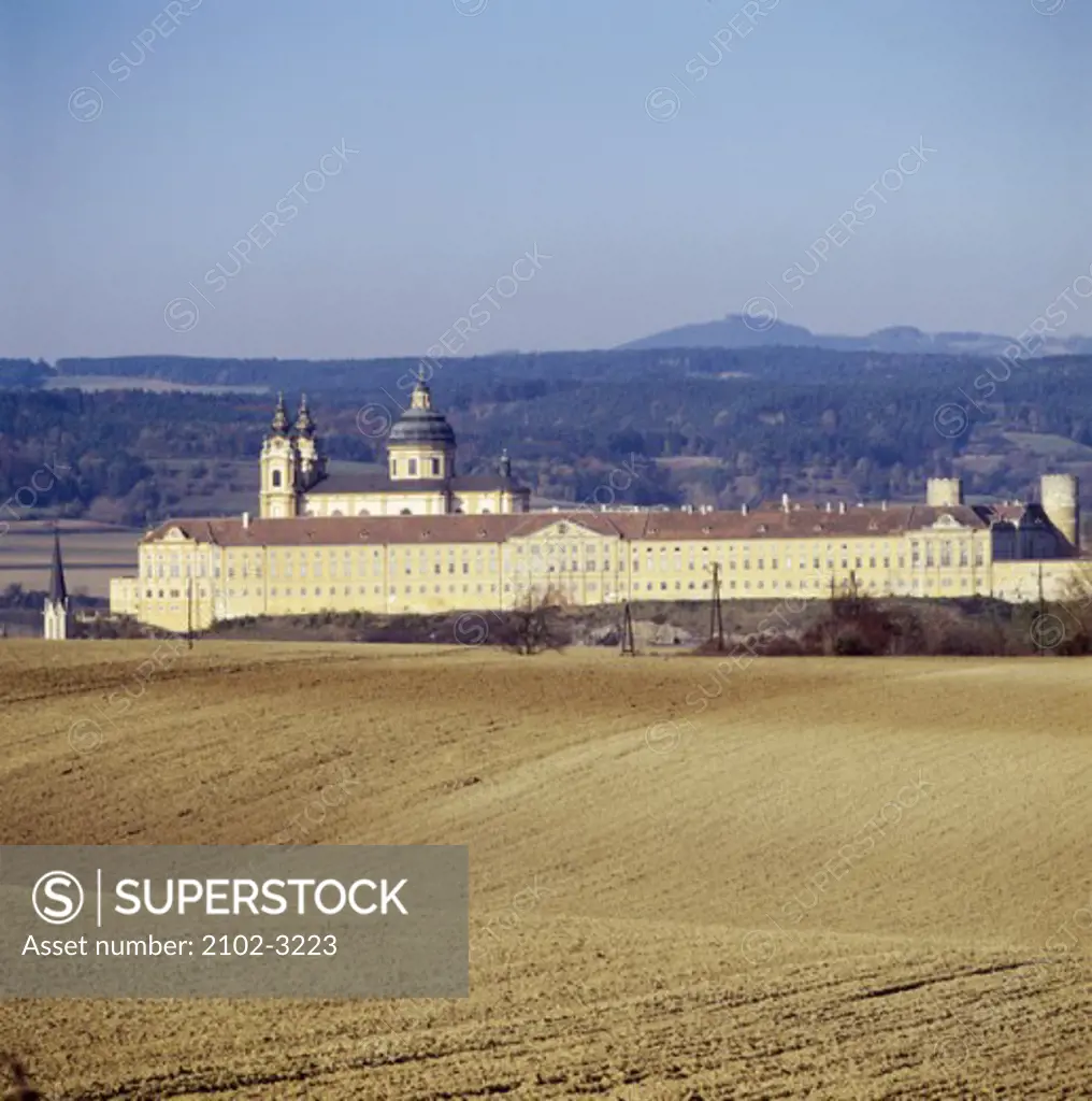 High angle view of an abbey, Benedictine Abbey, Melk, Austria