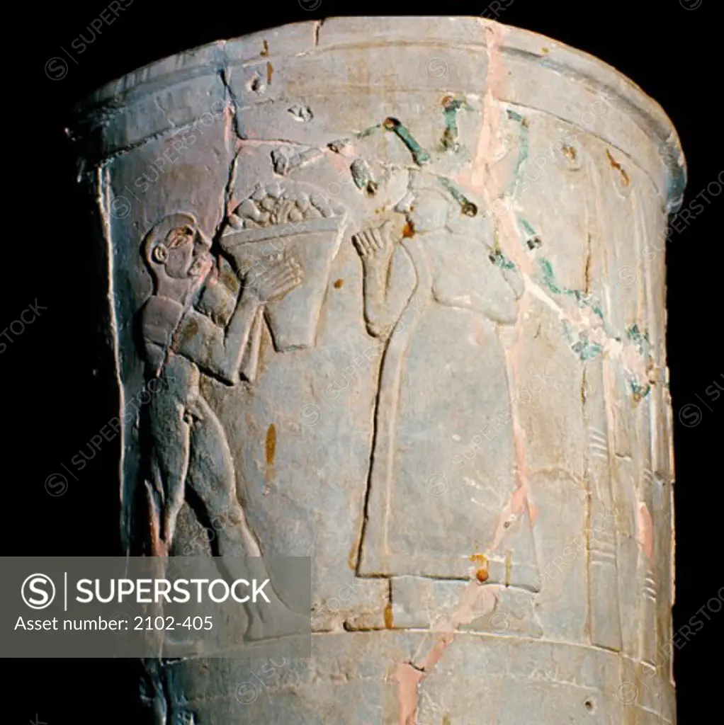 Warka Vase (Detail) 3200 BCE Ancient Near East Alabaster Iraq National Museum, Baghdad, Iraq