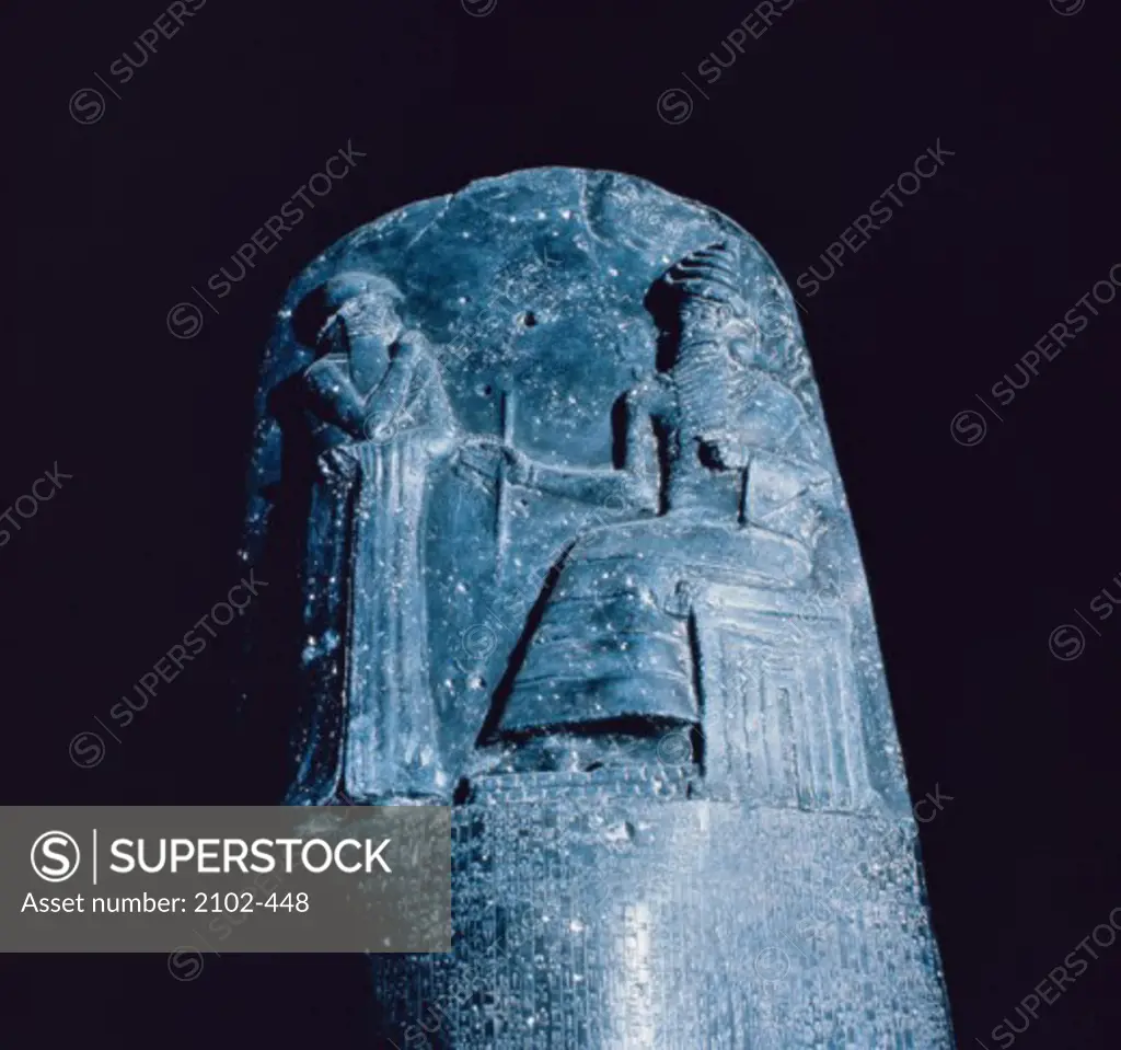 Stele of Hammurabi  ca. 18th Century BC Mesopotamian Art Black basalt Musee du Louvre, Paris, France 