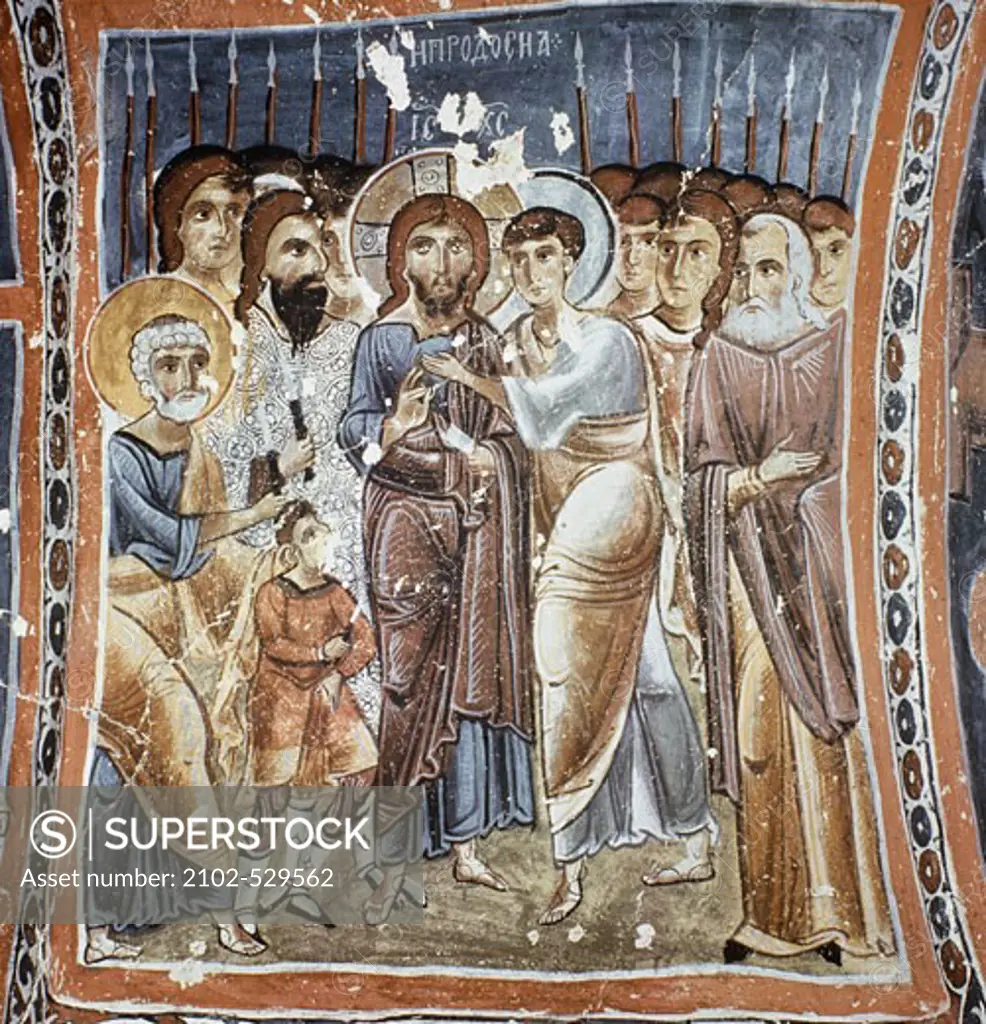 Exodus Of Jesus 14th Century Church Interiors-Altars Fresco