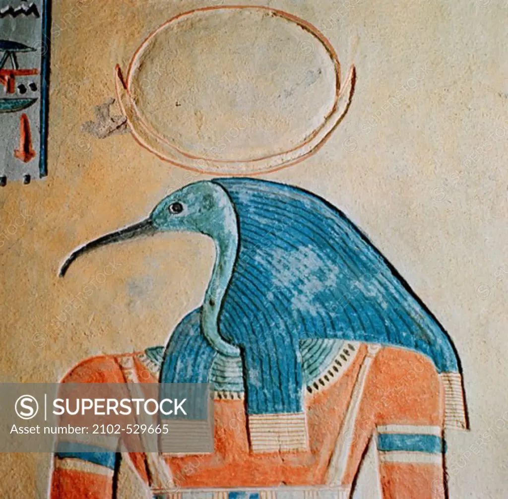 God Thoth Egyptian Art Fresco 