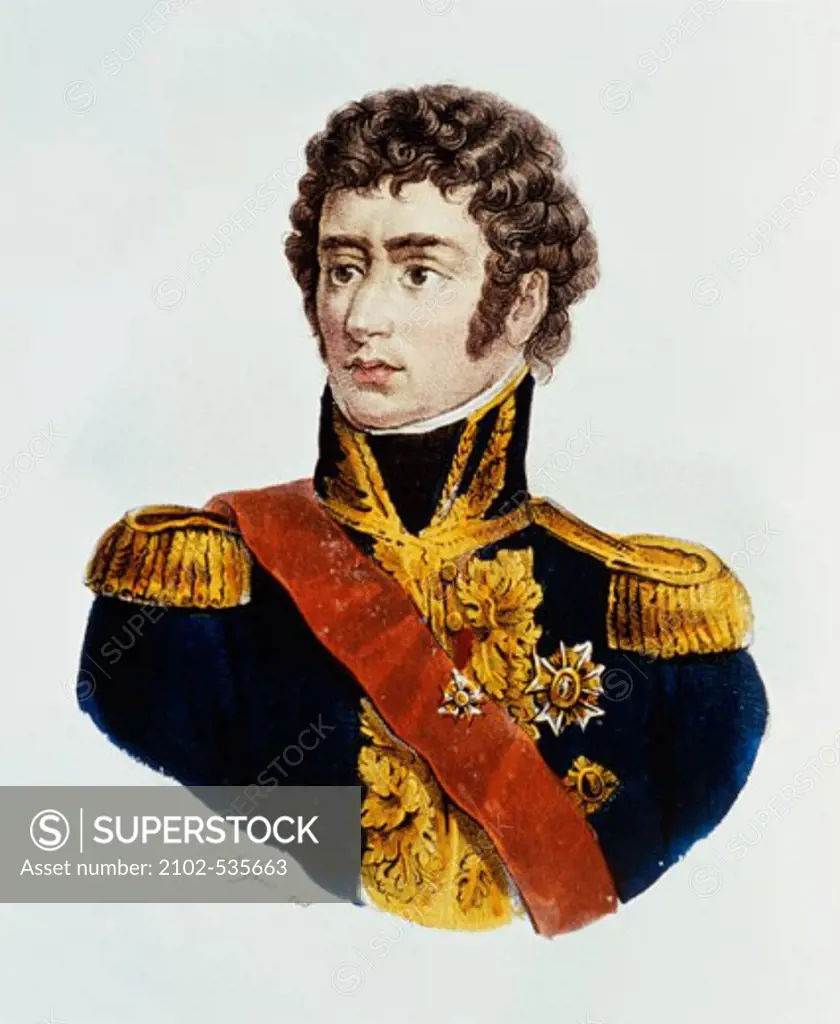 Bernadotte -1764-1845 (Charles XIV, King of Sweden & Norway) World History Lithograph