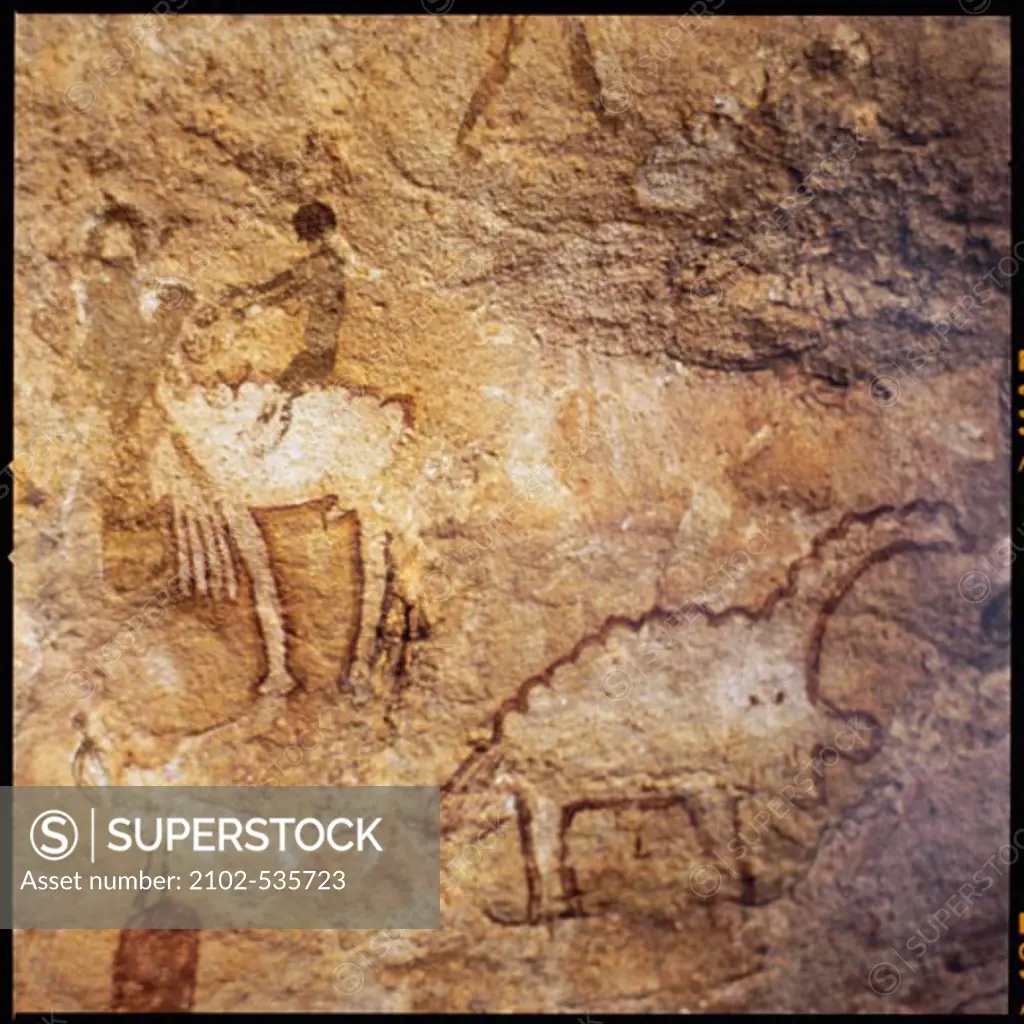 Cave Painting Prehistoric Art Tassili N'Ajjer, Algeria