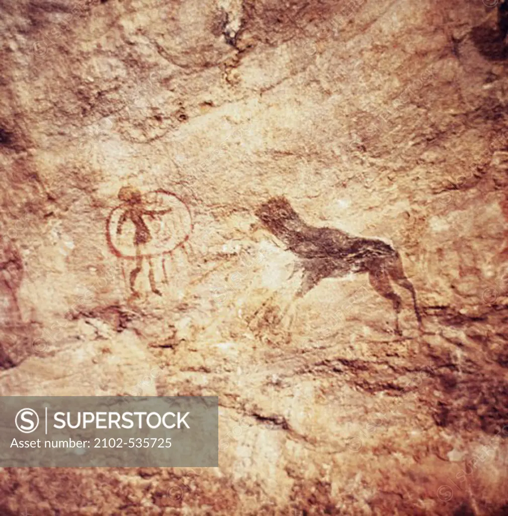 Cave Painting Prehistoric Art Tassili N'Aijer, Algeria 