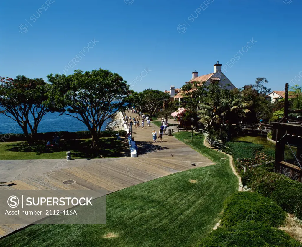 Panoramic view of the Seaport Village, San Diego, California, USA