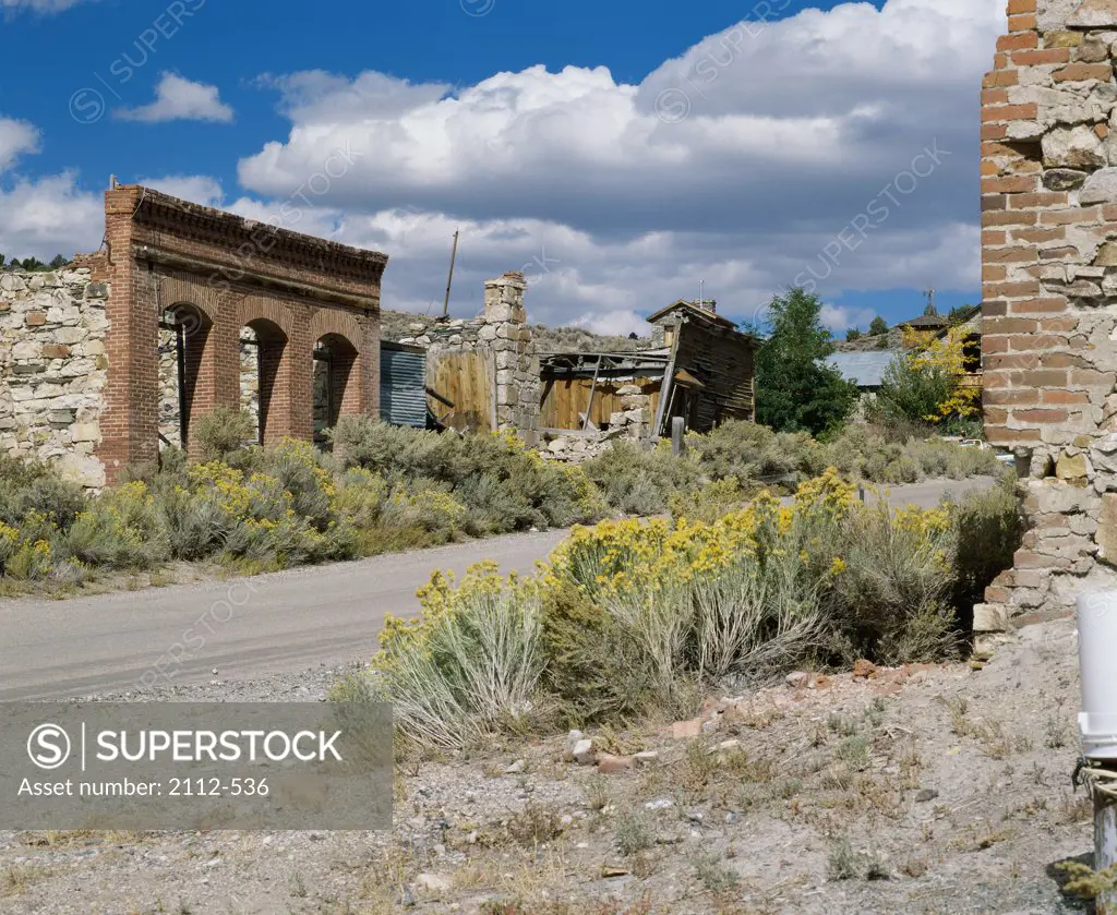 Abandoned buildings at Belmont Ghost Town, Nevada, USA