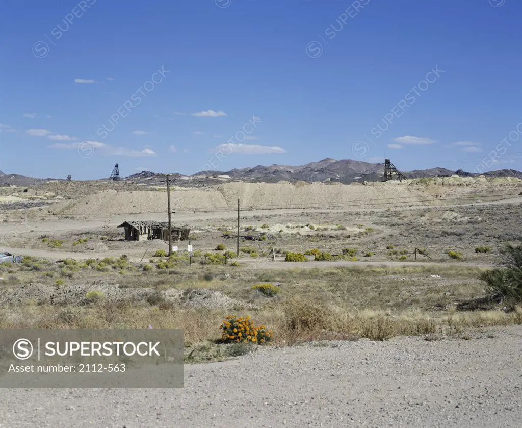 Panoramic view of Goldfield Ghost Town, Near Tonopah, Nevada, USA