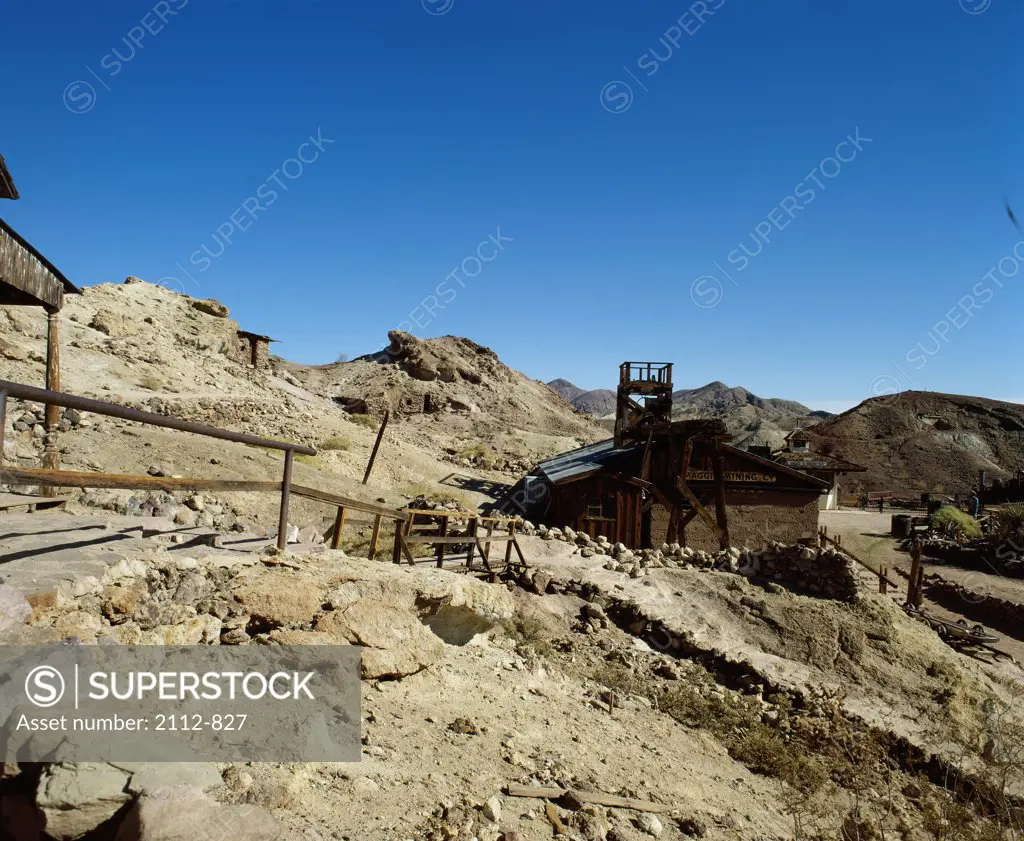 Panoramic view of Maggie's Mine, Calico Ghost Town, Barstow, California, USA