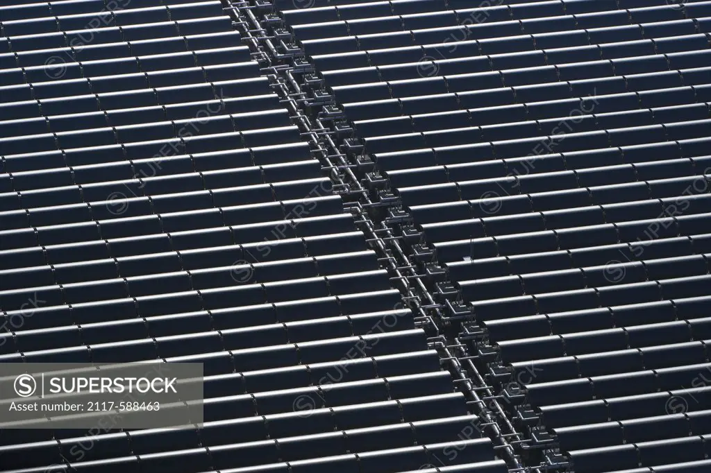 Hawaii, Aerial view of solar energy panels for electricity