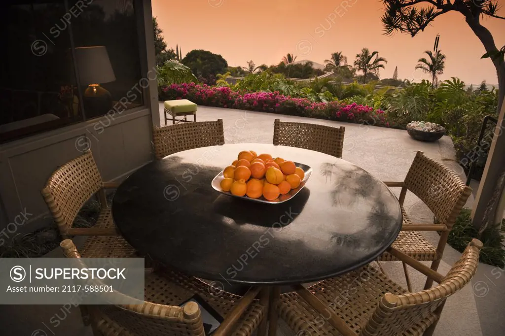 Hawaii, Seating area of lanai (patio) of home