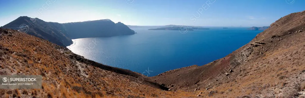Greece, Santorini, Panorama of caldera