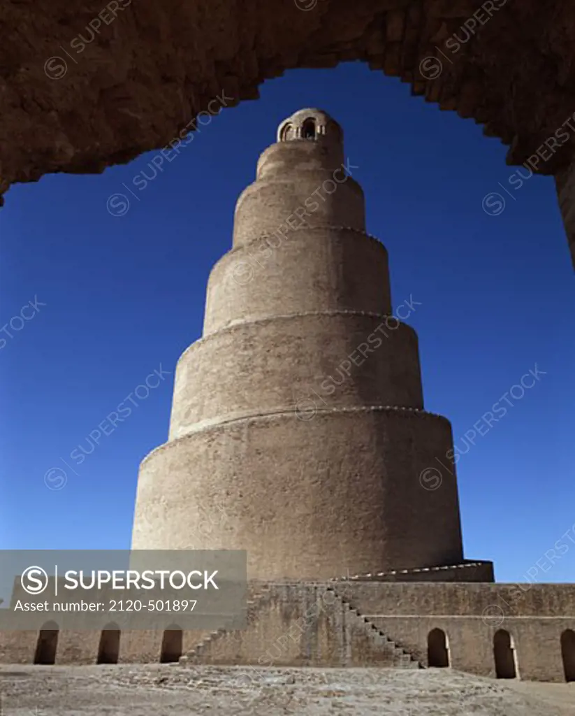 Low angle view of a minaret, Helicoidal Minaret, Samarra, Iraq