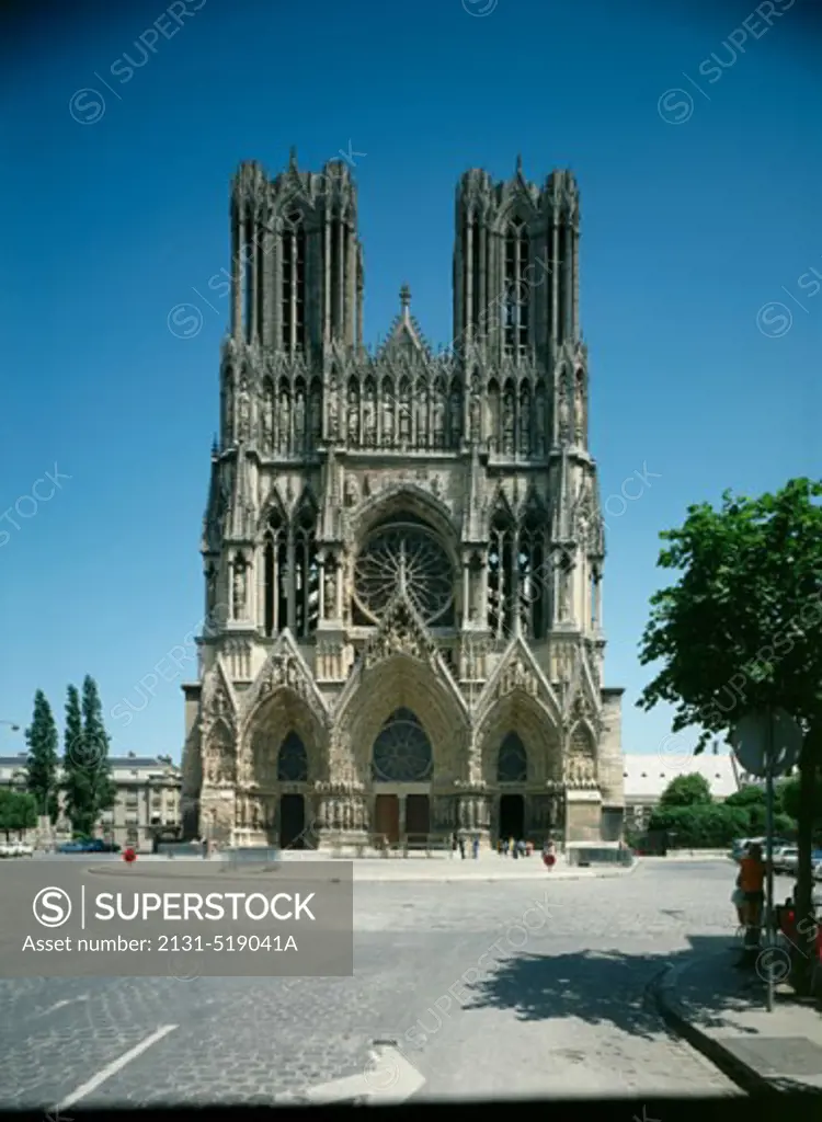 Facade of a cathedral, Rheims Cathedral, Rheims, France
