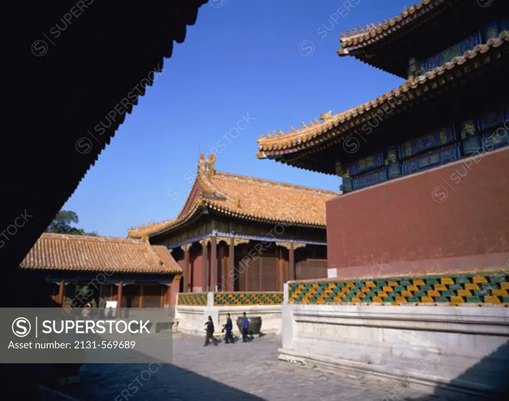 Tourists in a palace, Forbidden City, Beijing, China