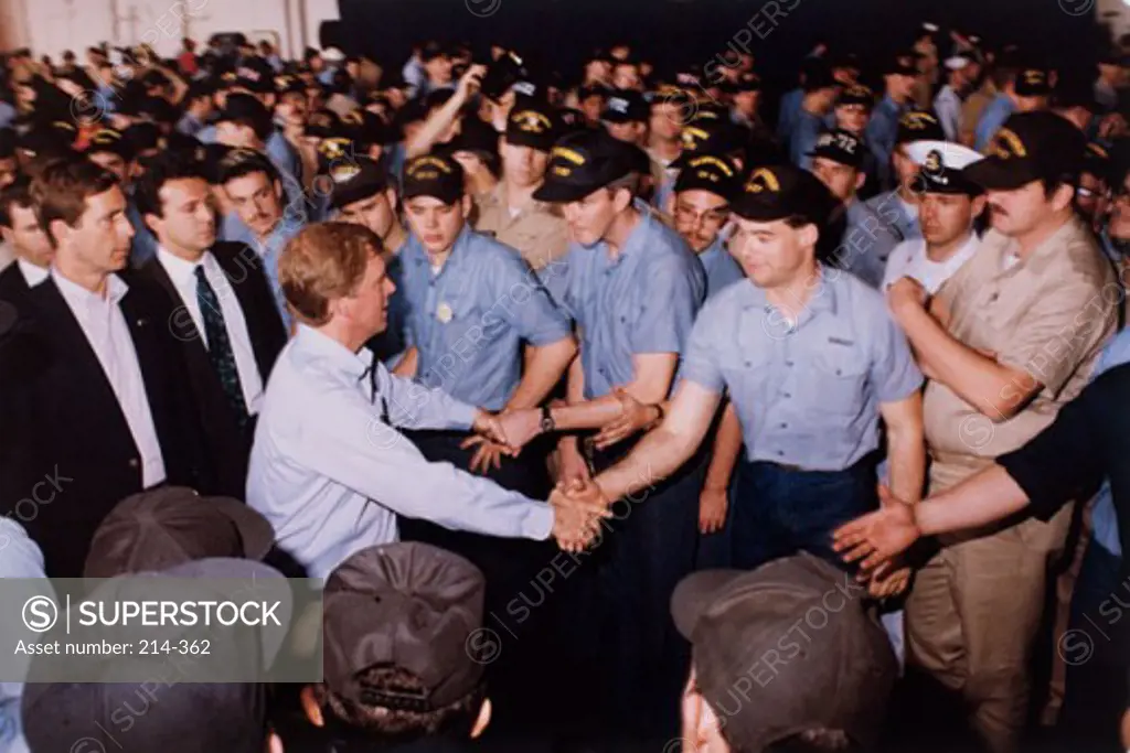 Vice President Dan Quayle Aboard the USS John F. Kennedy Jiddah, Saudi Arabia Operation Desert Shield