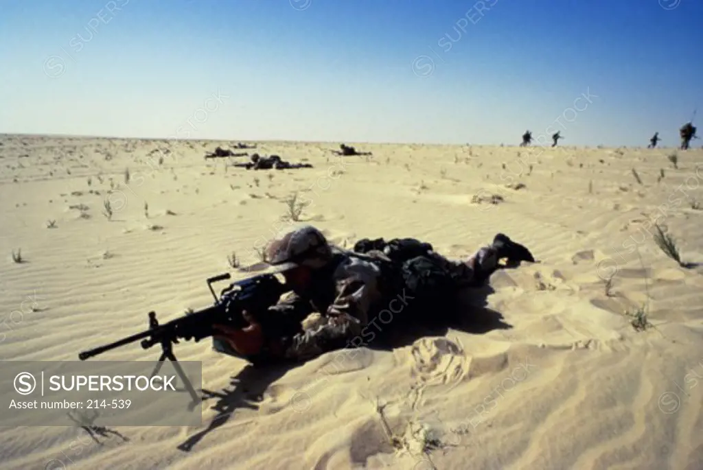 Saudi Arabia: Members of the 1st BN., 505th Parachute infantry Regt., & 82nd Airborne Training During Desert Shield