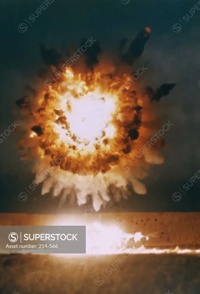 San Clemente Is.. Ca.. The Explosion From A BGM-109 Tomahawk Missle As It Destroys Its Target During A Test