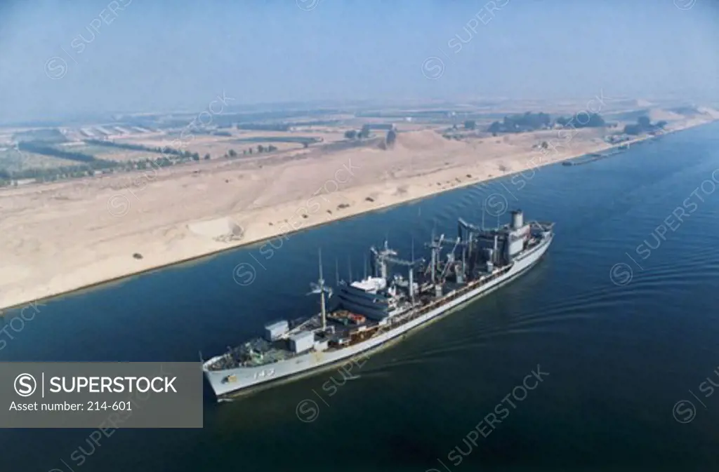 Egypt: The Fleet Oiler USS Neosho Transits the Suez Canal as it Travels to Support Operation Desert Shield