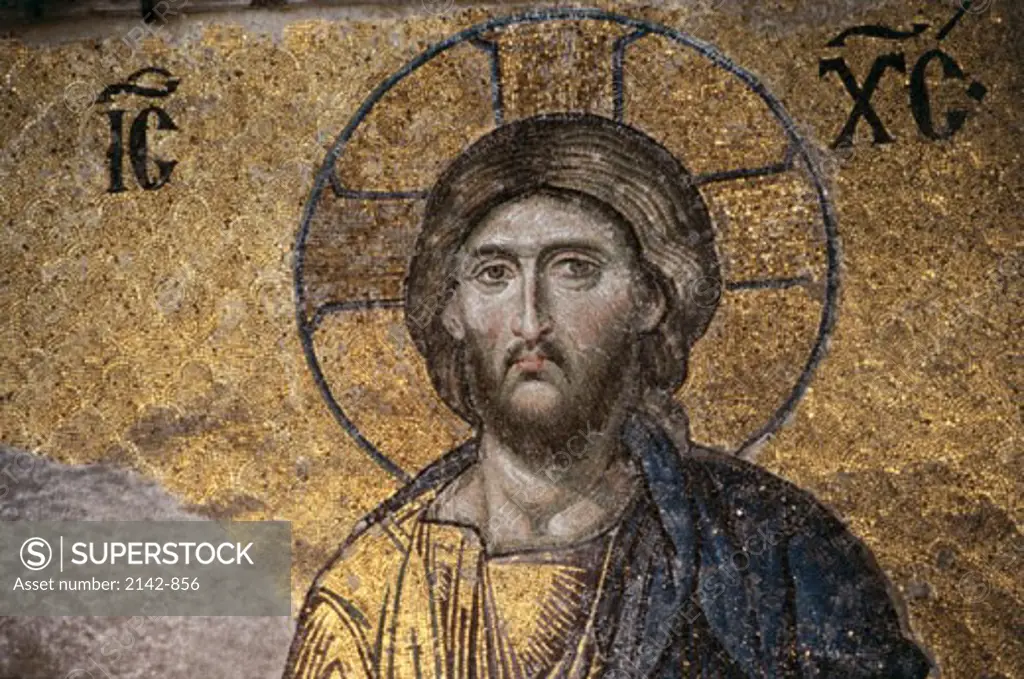 Christ (Detail from Mosaic of the Deesis)Mosaic Hagia Sophia, Istanbul, Turkey