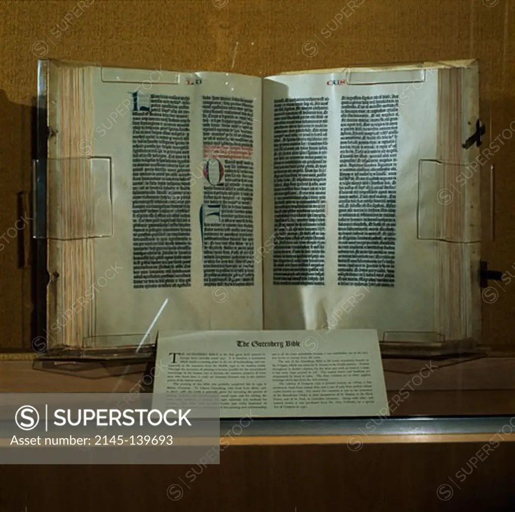 The Gutenberg Bible 1456 Manuscript Library of Congress, Washington D.C., USA