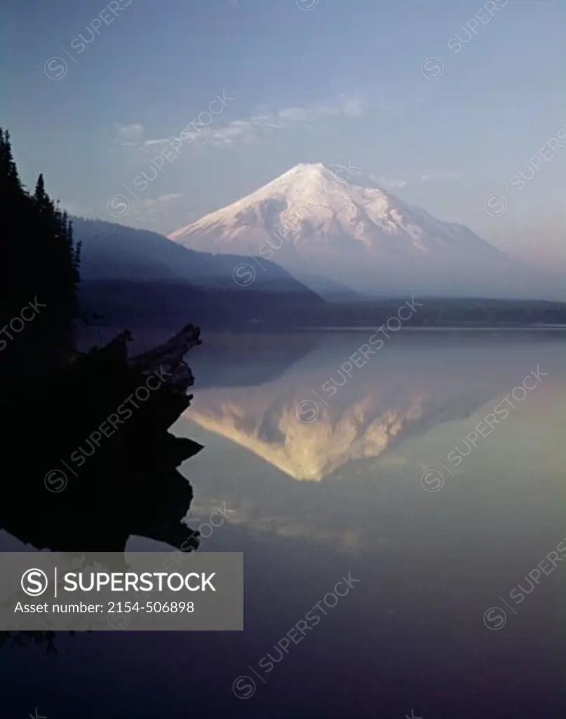 USA, Washington State, Reflection of Mt St. Helens in Spirit Lake