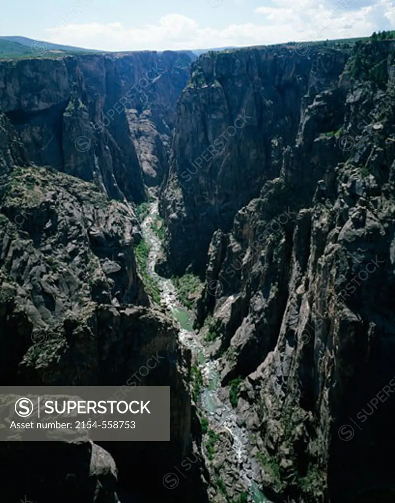 USA, Colorado, Gunnison National Park, High angle view of Black Canyon