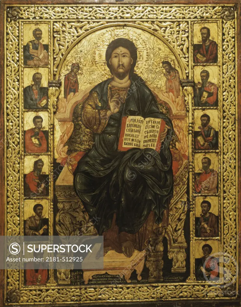 Christ Enthroned with Apostles Icon Boyana Church National Museum, Sofia, Bulgaria 