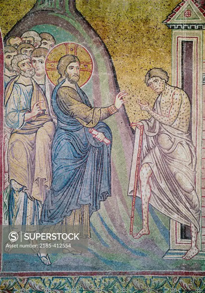 Christ Blessing A Leper Artist Unknown Mosaic San Vitale, Ravenna, Italy
