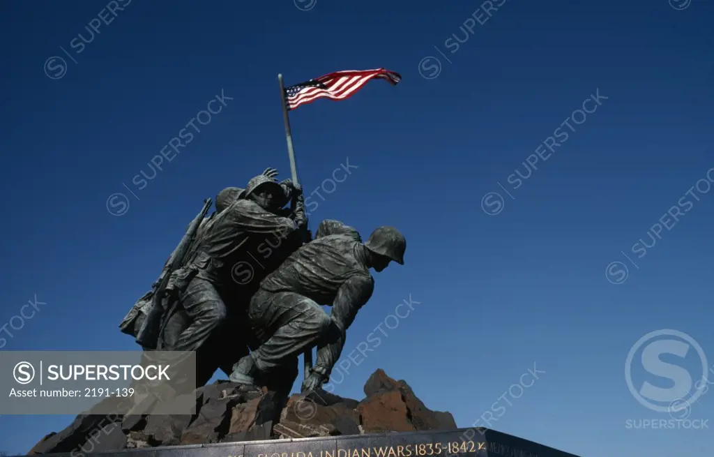 Low angle view of a war memorial, Iwo Jima Memorial, Arlington, Virginia, USA