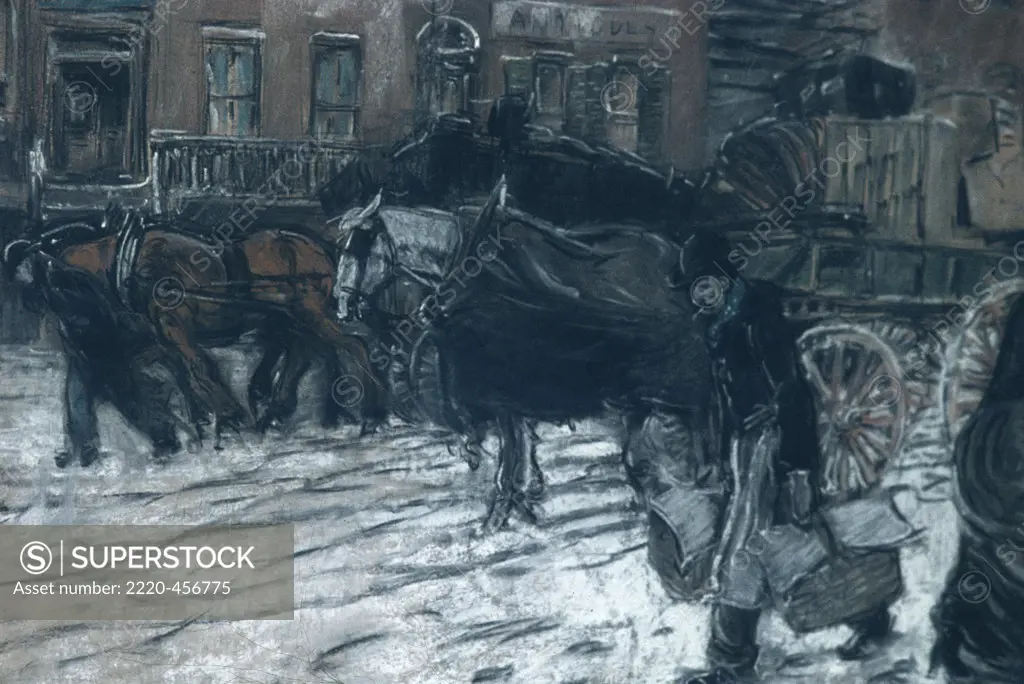 Winter on 21st Street by Everett Shinn, (1873/76-1953)