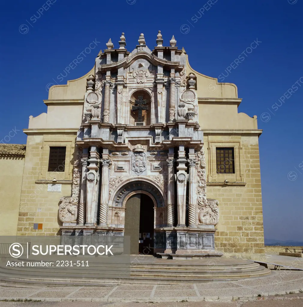 Facade of a church, Holy Cross Church, Caravaca de la Cruz, Spain