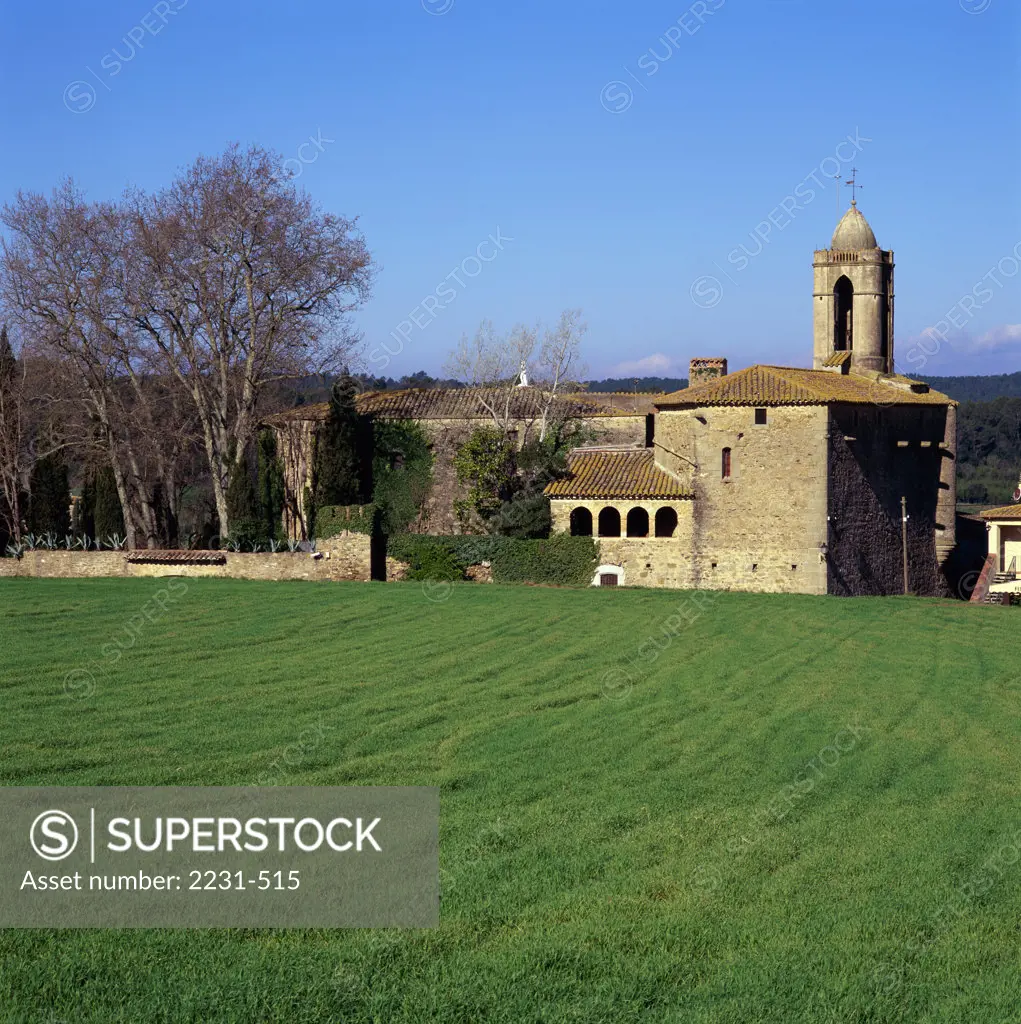 Field in front of a castle, Dali Gala Castle, Pubol, Spain