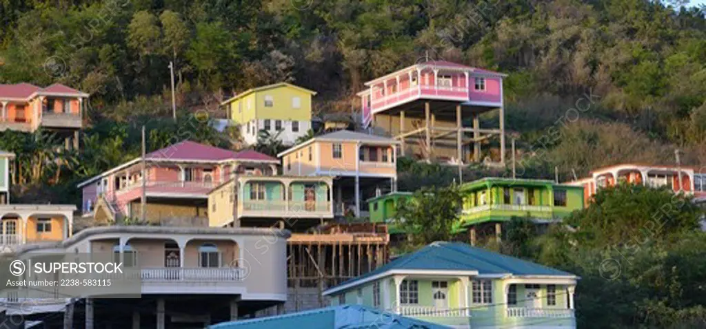 Houses on hillside. Jimmit, Dominica 12-22-12