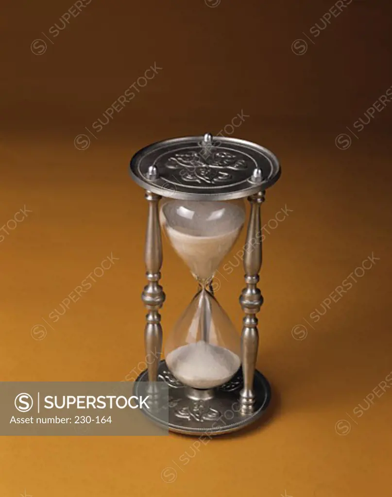 Close-up of an antique hourglass