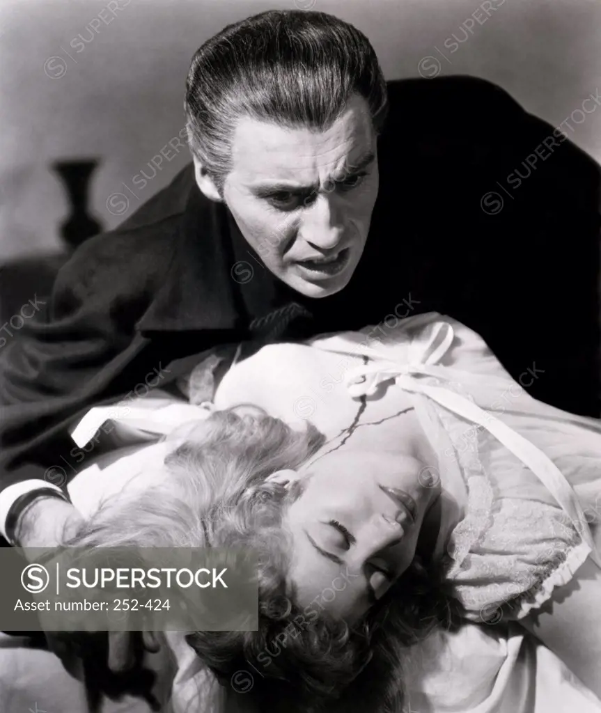 Christopher Lee and Barbara Shelley "Dracula Prince of Darkness" 1965       