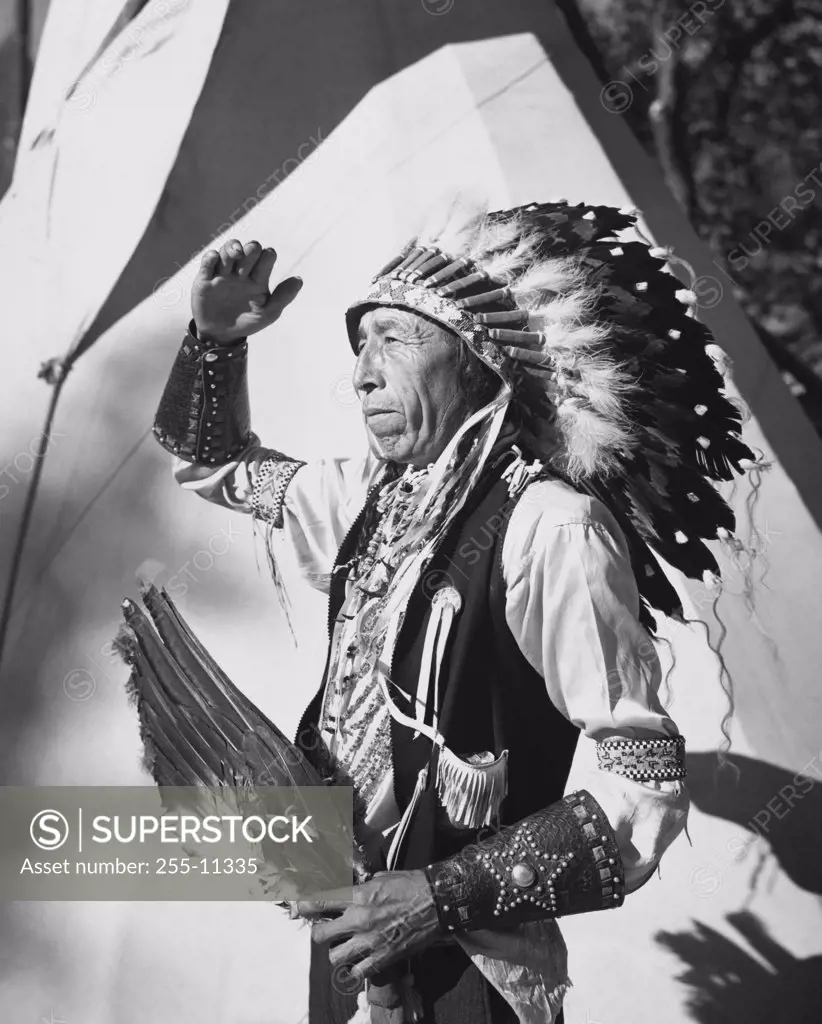 Sioux man looking away