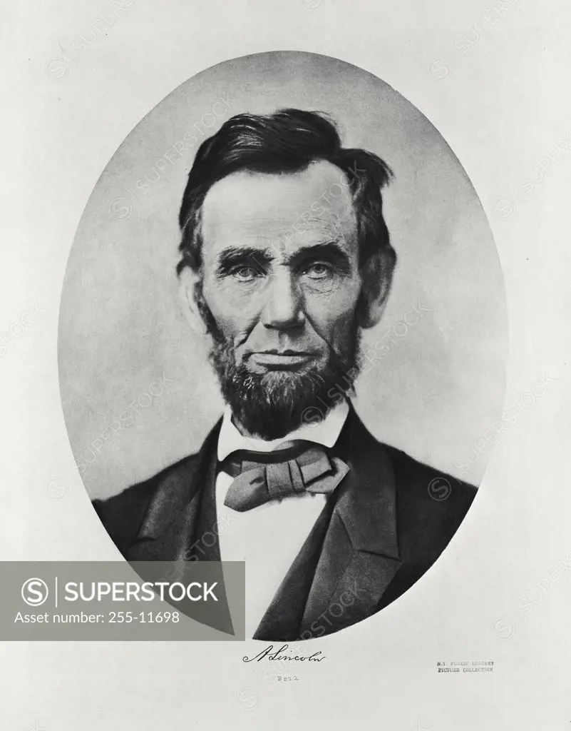 Vintage photograph. Portrait of Abraham Lincoln
