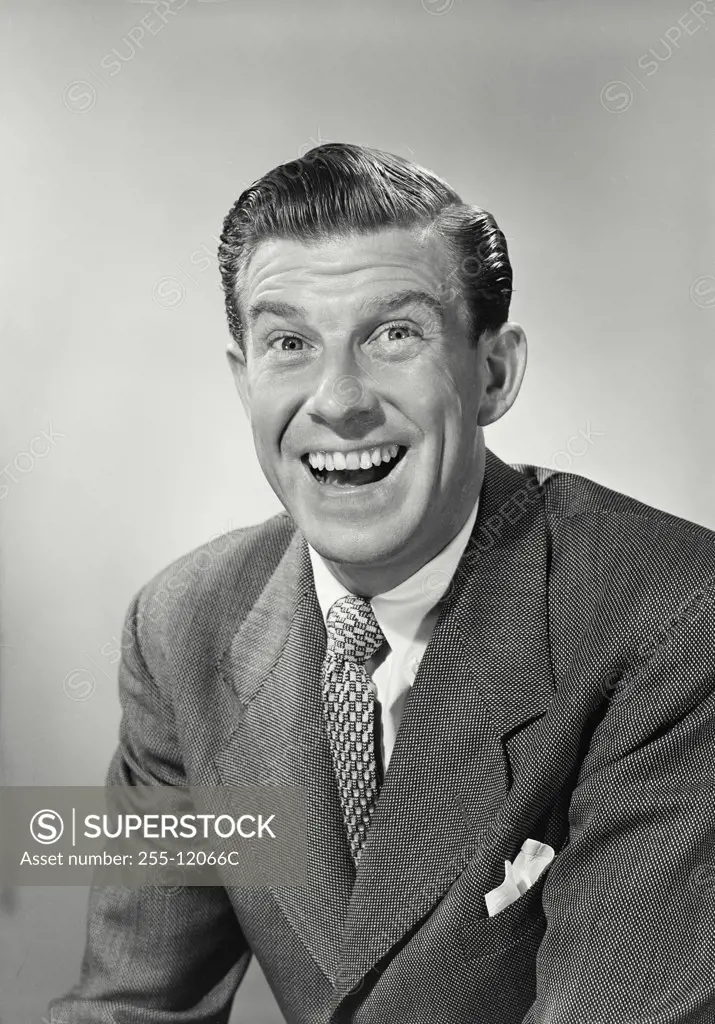 Vintage photograph. Portrait of businessman smiling