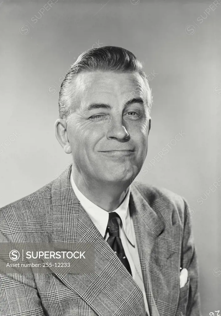 Vintage photograph. Portrait of Businessman smiling.