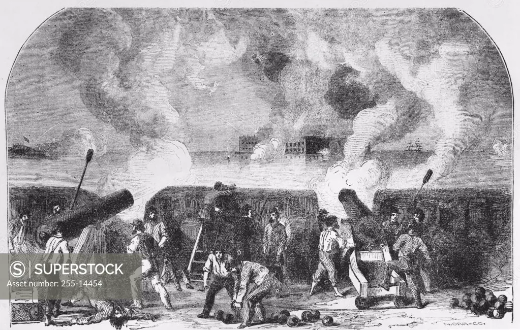 Bombardment of  Fort Sumter April 12, 1861 Artist Unknown