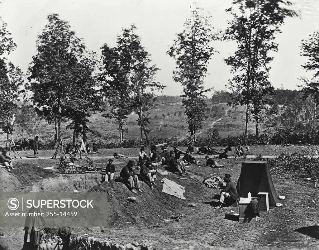 Vintage Photograph. Photographer's Darkroom Tent, American Civil War, Union Lines, Near Atlanta, Georgia