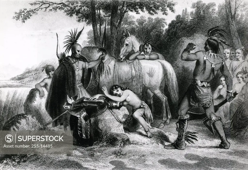 Pocahontas Rescuing Captain John Smith,  illustration