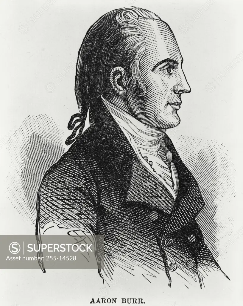 Vintage Photograph. Portrait of 3rd vice president of United States, Aaron Burr (1756-1836), illustration