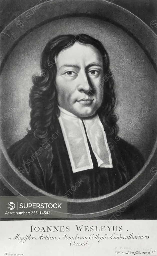 Vintage photograph. Portrait of John Wesley Leader of the Methodist Movement (1703-1791)