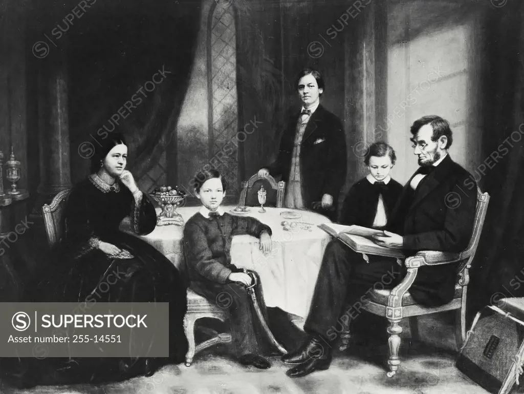 Vintage photograph. Abraham Lincoln's Family Francis Bicknell Carpenter (1830-1900 American)