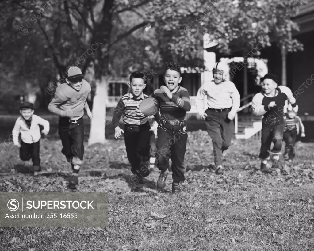 Group of boys playing football