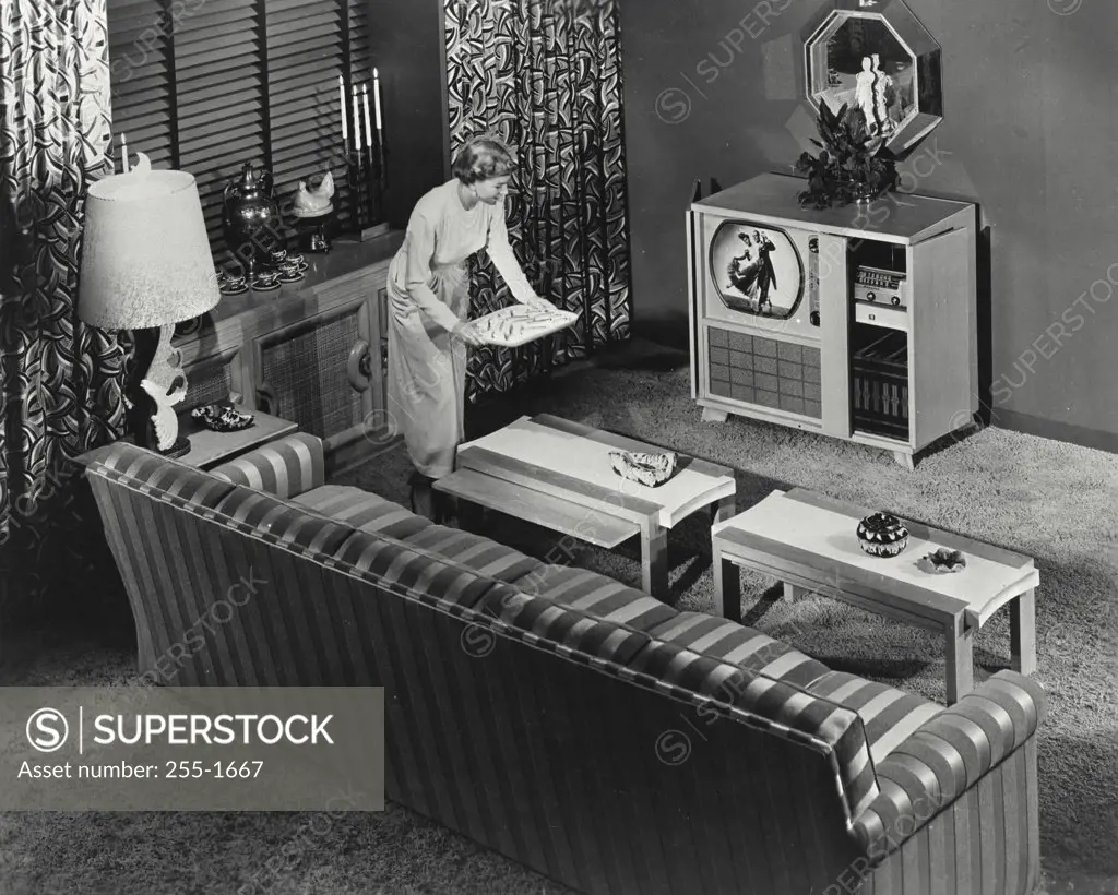 Vintage photograph. Television "home theater"