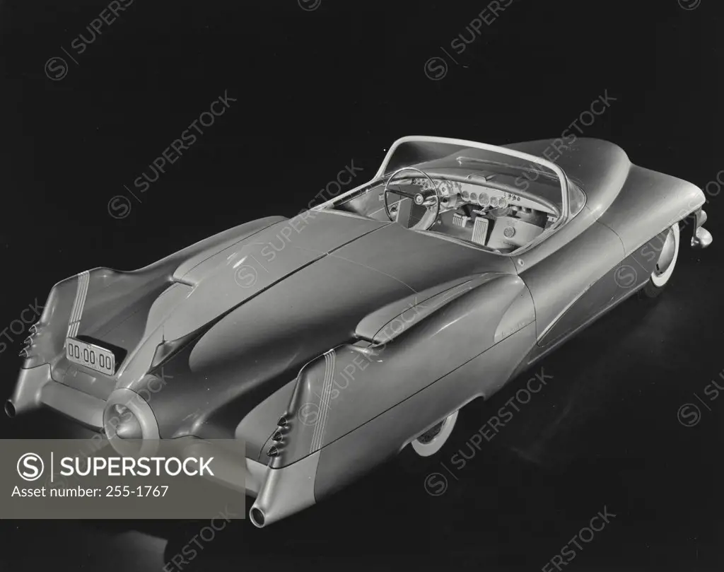 Vintage photograph. The LeSabre, a custom built General Motors styling section sports car that will be used as a laboratory on wheels to test futuristic styling and mechanical features